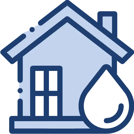 House icon with a drop of water